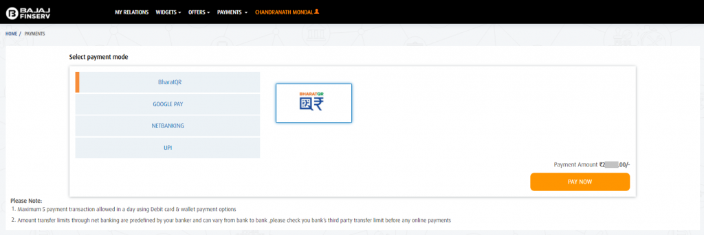 Bajaj Loan EMI Payment: Step 6