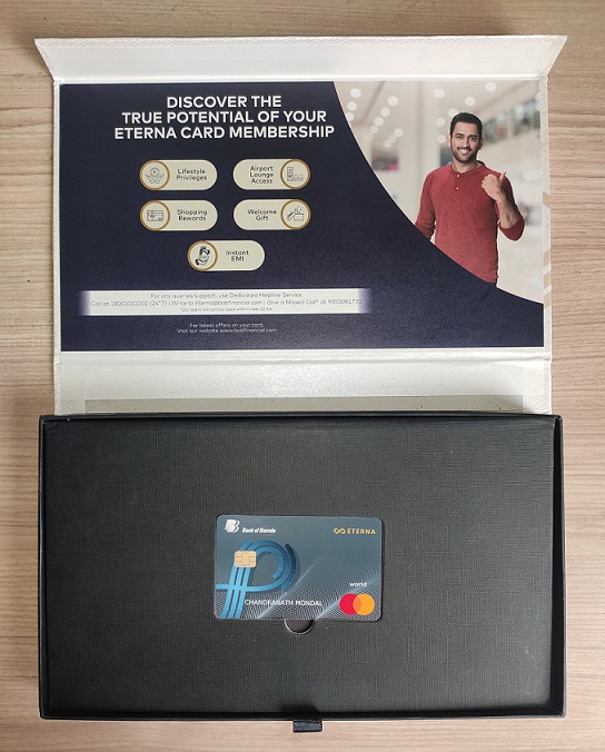 BoB Eterna Credit Card Inside Box