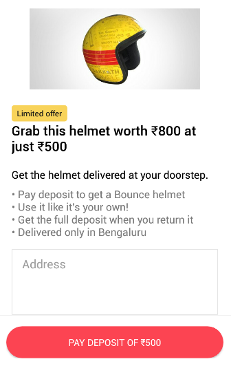 Bounce Helmet Offer