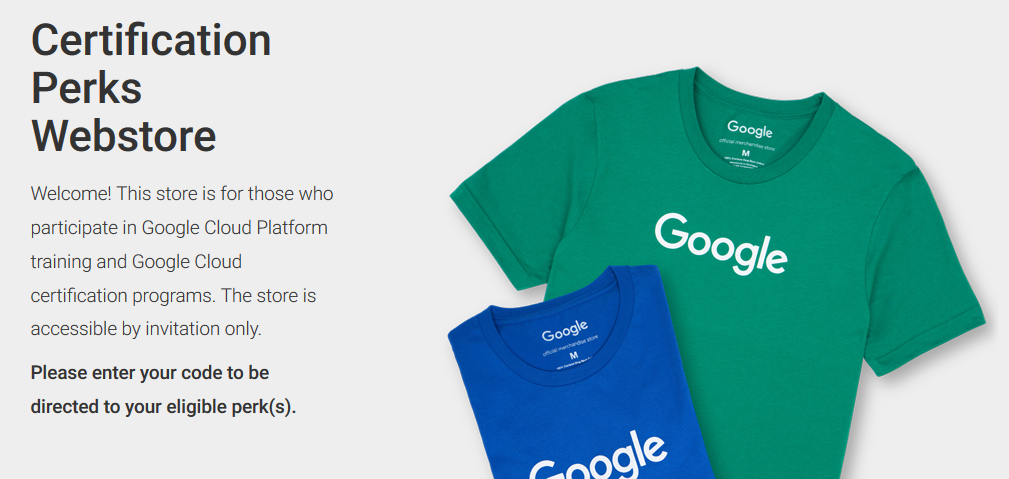 Google Cloud Certification Perks Webstore