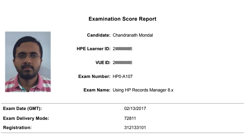 Using Records Manager Score Report